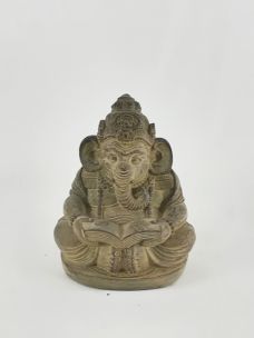 RAFFIGURAZIONE DIVINITA' GANESHA SEDUTA IN POLVERE DI PIETRA CM H20X17 C