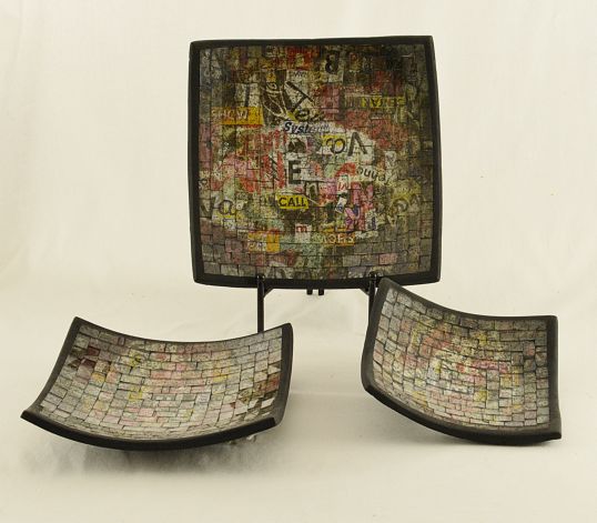 VASSOI SET 3 PZ. IN MOSAICO