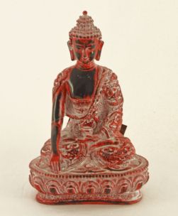 BUDDHA GAMBE INCROCIATE IN RESINA WHITE RED CM H25X17X11 E