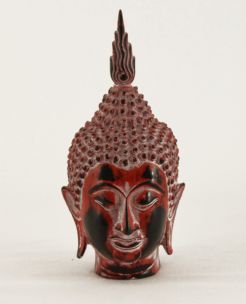 TESTA BUDDHA IN RESINA WHITE RED CM H25X10X13 E