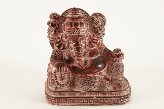 RAFFIGURAZIONE DIVINITA' GANESHA IN RESINA WHITE RED CM H25X23X12 E