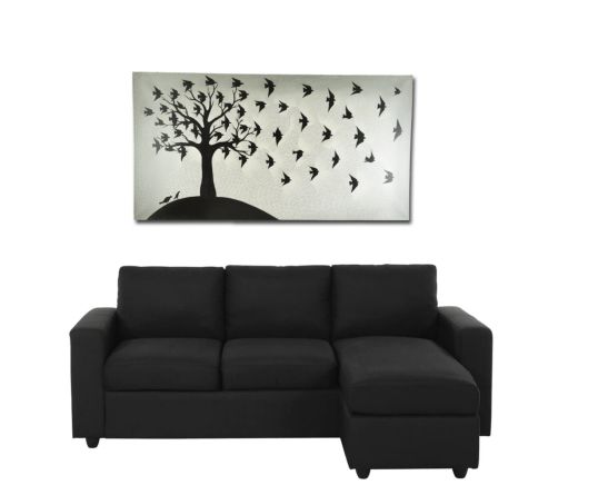 QUADRO BIANCO NERO ABORIGINAL STYLE ALBERO CON STORMO CM 150X80 C