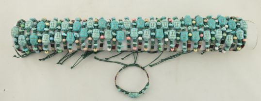 TUBO BRACCIALI PERLINE VERDI CON VISO DI BUDDHA (CONFEZIONE 40 PZ) C